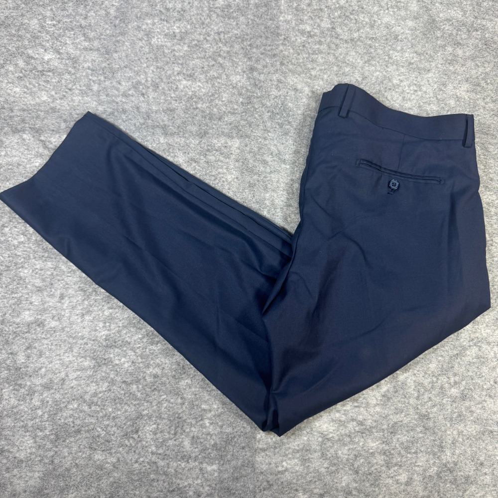 Scotch & Soda Amsterdam Mens Navy Blue Tailored Dress Pants 40x30 Flat Front